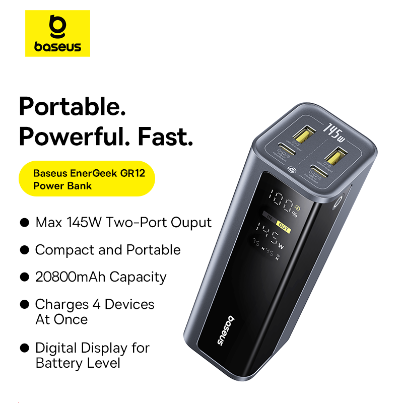Accessories For Android Tablet - Baseus EnerGeek 145W Powerbank 20800mAh Dual