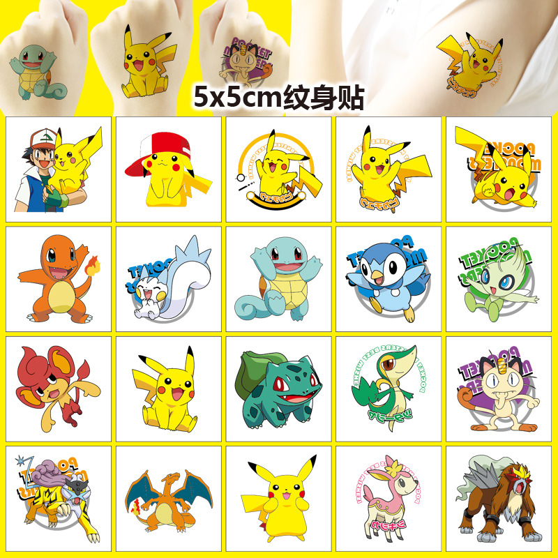 Tablet Cute Accessories - 5*5cm 20 Stück Pokemon Pikachu Tattoo